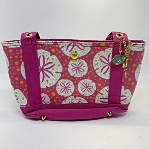 Palm Island Sand Dollar Summer Colorful Pink White Tote Bag Purse